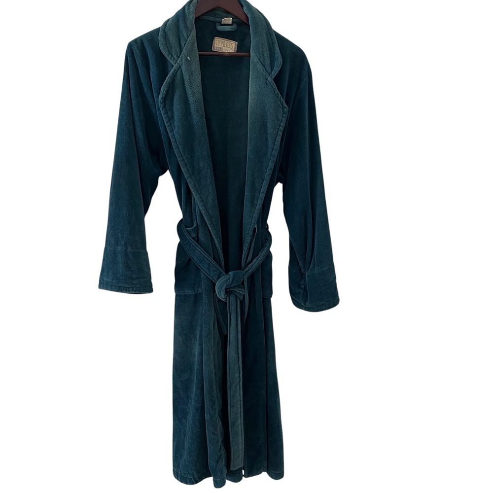 Cypress Bathrobes Teal Men's L Heavyweight Cotton Robe made in Turkey